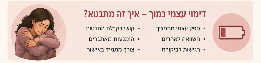 דימוי עצמי נמוך איך זה מתבטא דימוי עצמי נמוך איך זה מתבטא