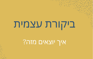 ביקורת עצמית ביקורתיות עצמית