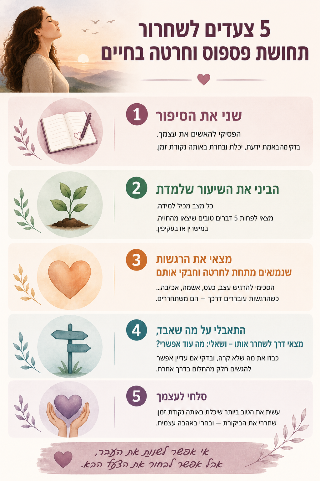5 צעדים לשחרר תחושת פספוס בחיים וחרטה